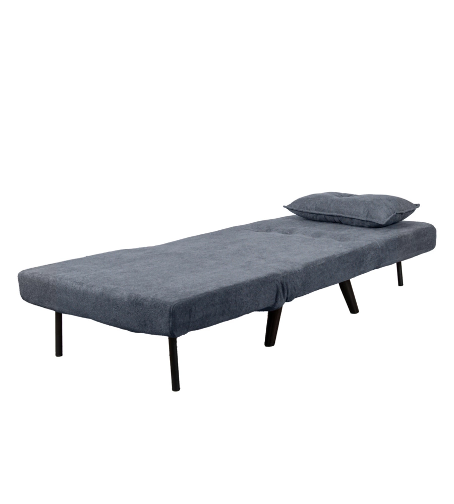 POLTRONA LETTO "QUEEN" IN TESSUTO GRIGIO, 77x77X85 CM